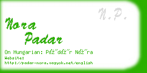 nora padar business card